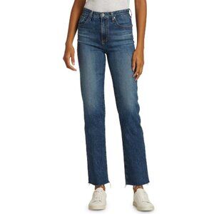 Denim AG Ultra High-Rise Raw Hem Straight Jeans (NWT)